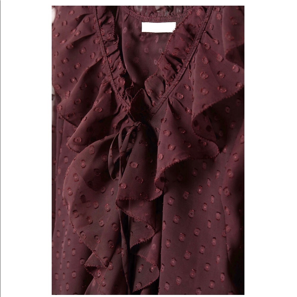 H&M Burgundy Flounced Dress - Picture 4 of 7
